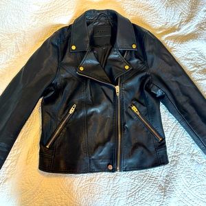 BlankNYC black faux leather moto jacket EUC